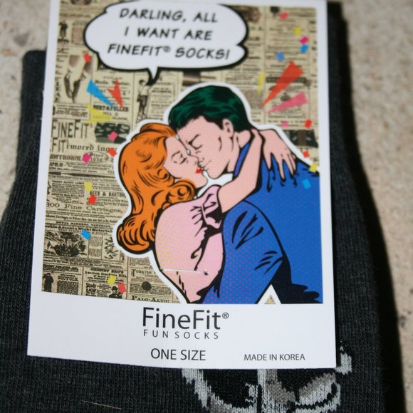 FINE FIT TROUSER SOCKS KING SIZE grey NOVELTY DOG - Picture 3 of 3